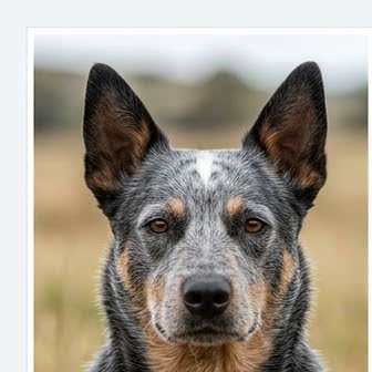 Close-up portrait of an Australian Cattle Dog