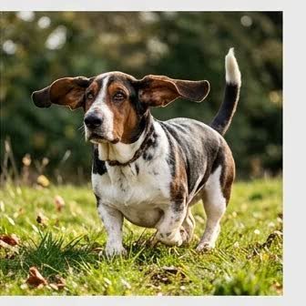 A Basset Hound in a characteristic pose