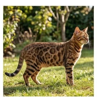 A Bengal standing outdoors