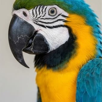 Close-up portrait of a Blue-and-Gold Macaw