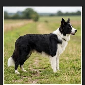 A Border Collie standing outdoors