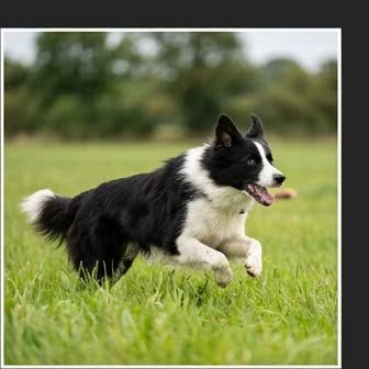 A Border Collie running or playing outdoors
