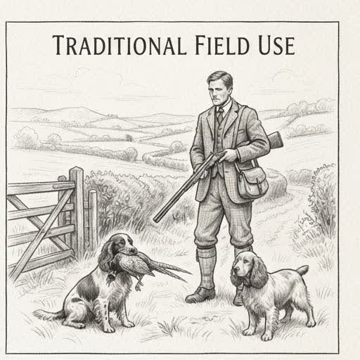 Illustrated sketch of a Cocker Spaniel in traditional field use