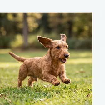 A Dachshund running or playing outdoors
