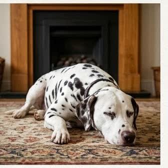 A Dalmatian in a characteristic pose