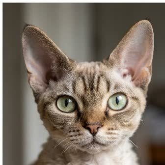 Close-up portrait of a Devon Rex