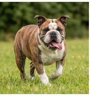 An English Bulldog in a characteristic pose
