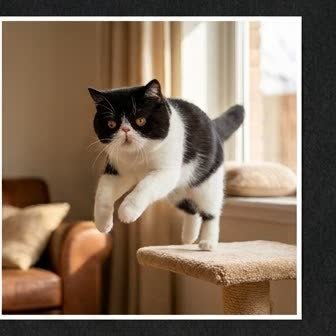 An Exotic Shorthair in a characteristic pose