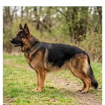 A German Shepherd standing outdoors